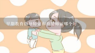 早期教育指导师证和育婴师证哪个好