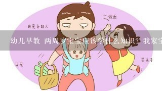 幼儿早教 两周岁宝宝应该学什么知识？我家宝宝两岁了，说话不怎么流利，怎么办？