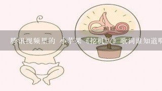 腾讯视频里的 小苹果《挖机版》歌词谁知道啊？