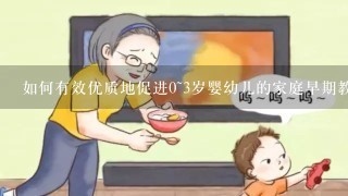 如何有效优质地促进0~3岁婴幼儿的家庭早期教育