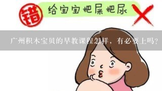 广州积木宝贝的早教课程怎样，有必要上吗？宝宝1岁，会不会太小了