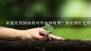 家庭托育园如何对外如何收费？你们帮忙定价吗？